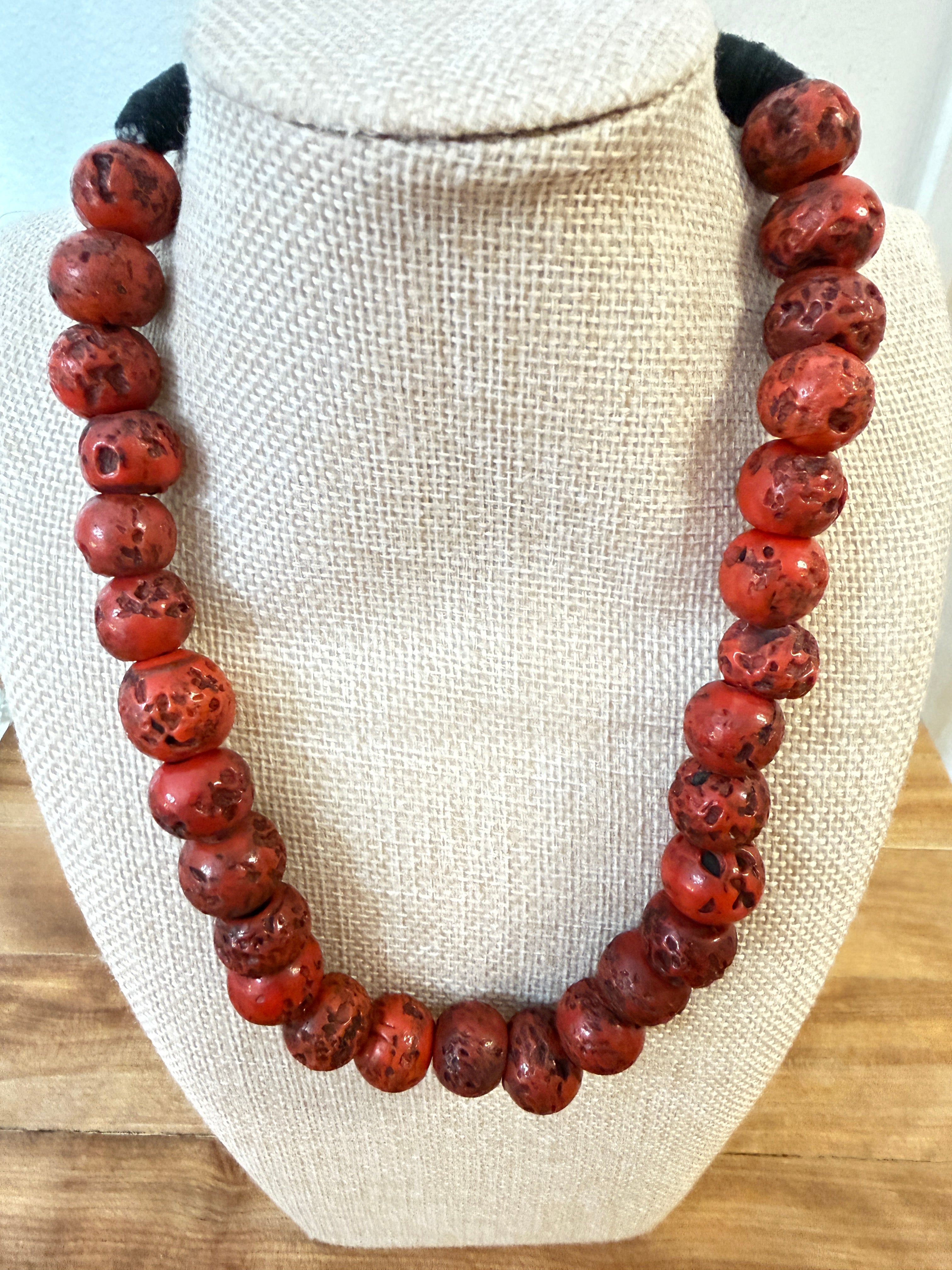 Red Coral Necklace Artisan Beauty