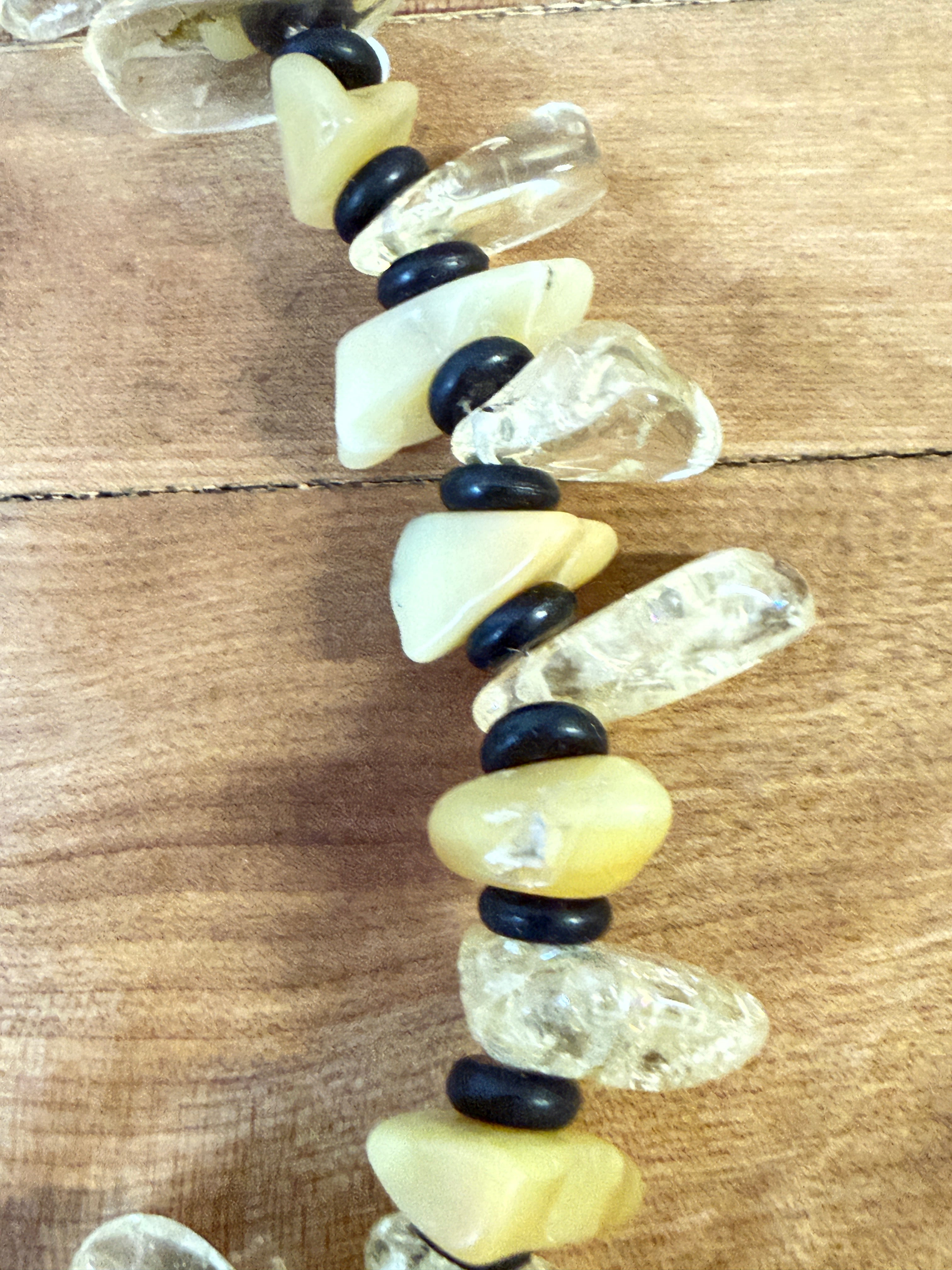 🐝 🐝 Bumblebee Necklace Citrine, Black Onyx, Yellow Calcite
