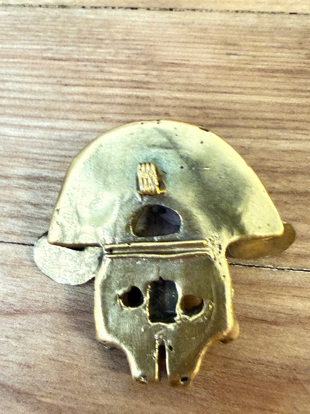 Pre-Columbian Tumbaga Cacique Chieftain With Flamboyant Headgear Scepter Pendant
