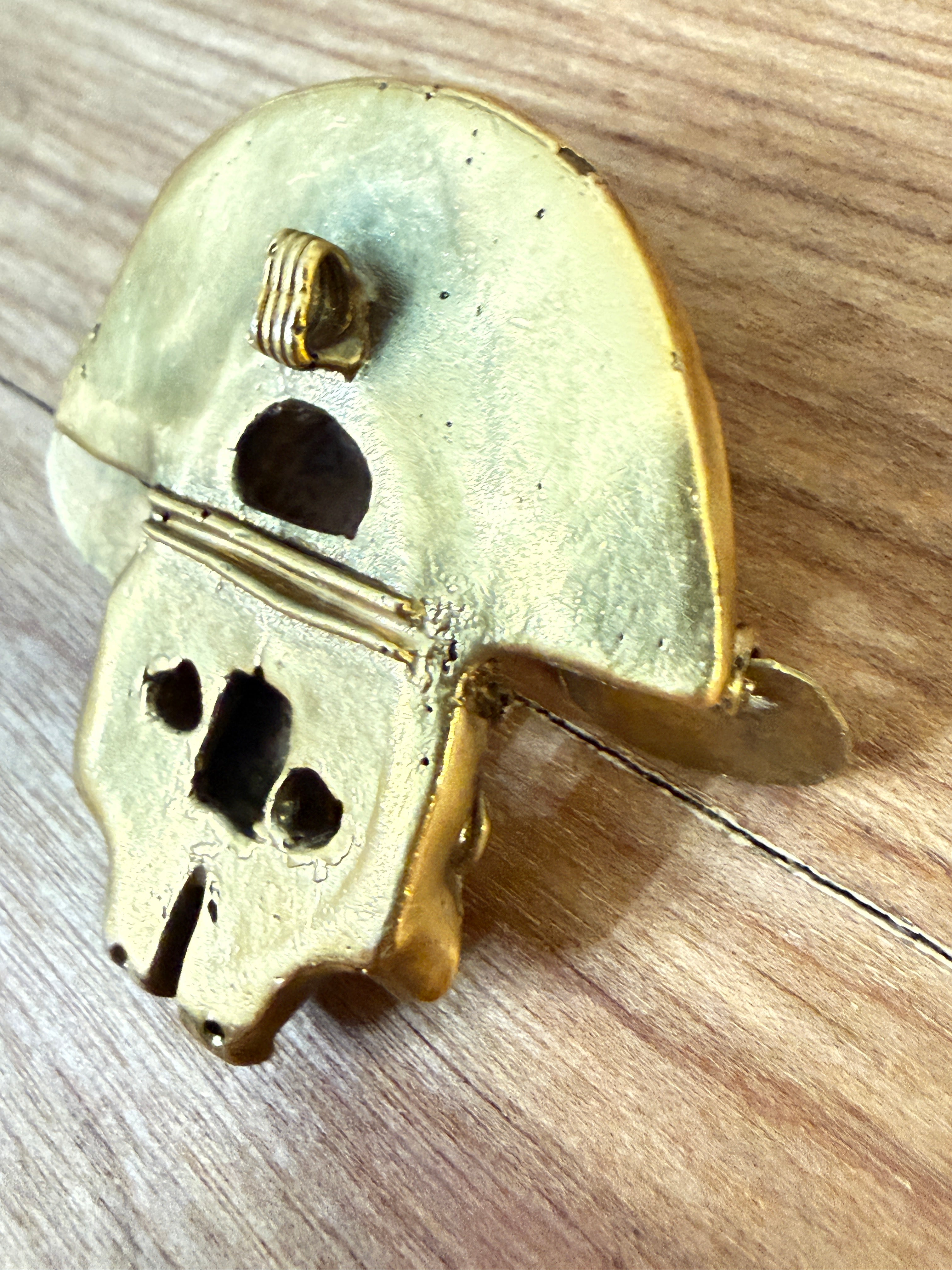 Pre-Columbian Tumbaga Cacique Chieftain With Flamboyant Headgear Scepter Pendant