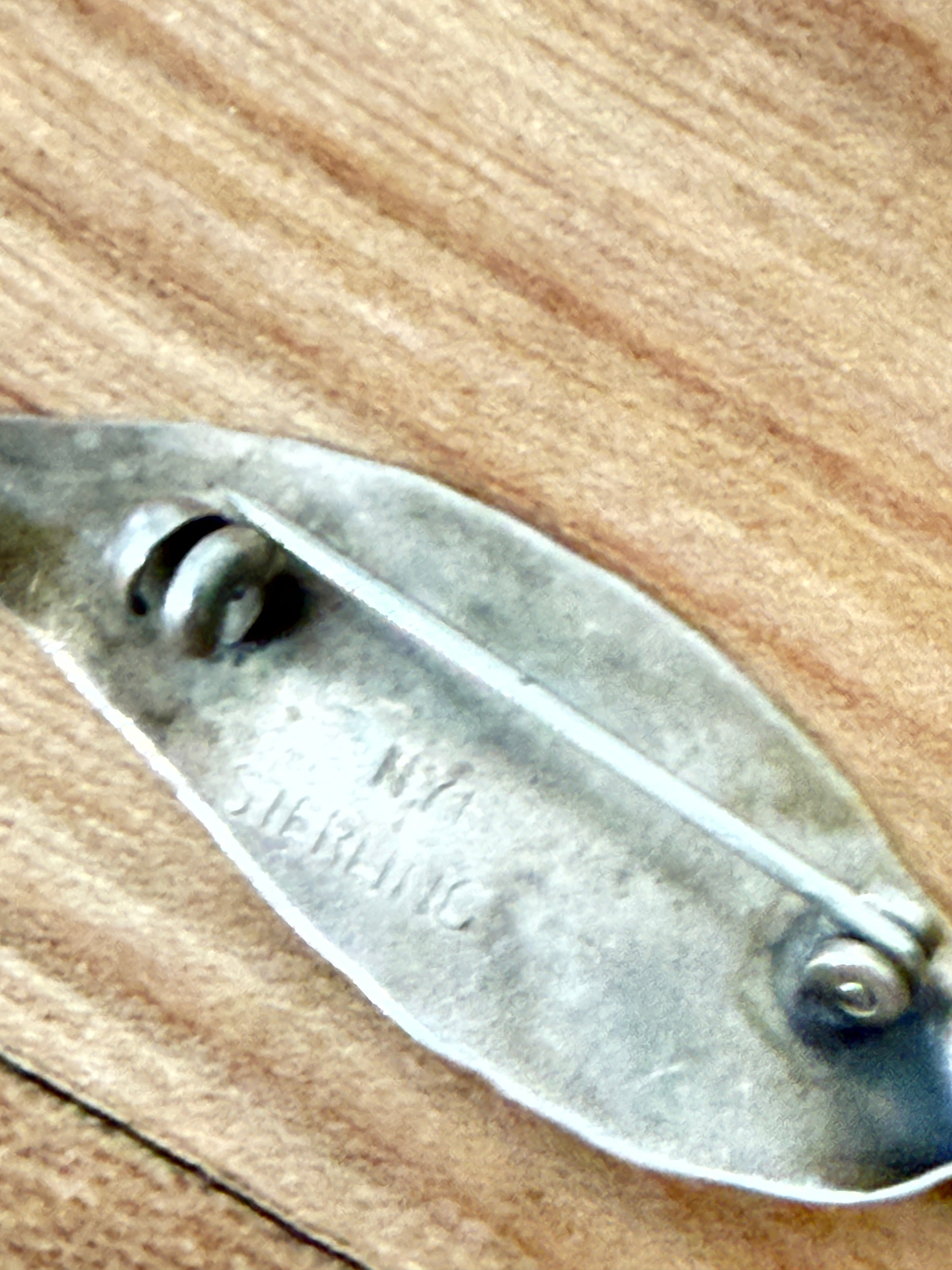 Vintage Stuart NYE Sterling Silver Leaf Brooch Circa 1930s