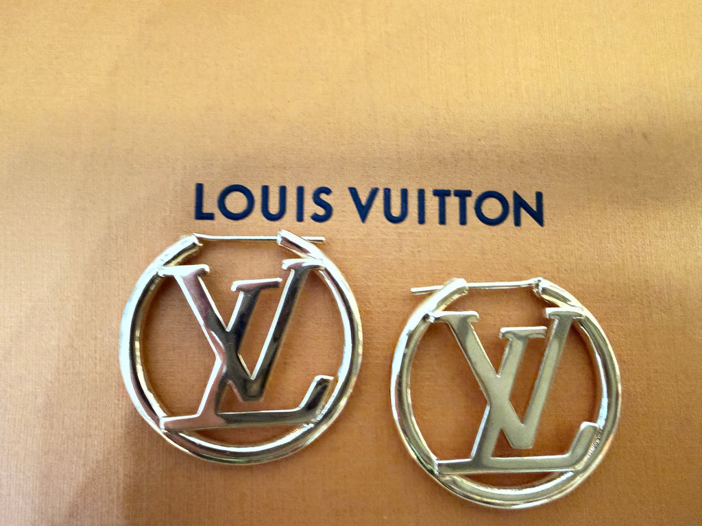 Louis Vuitton Louise Hoop Gold Tone Earrings
