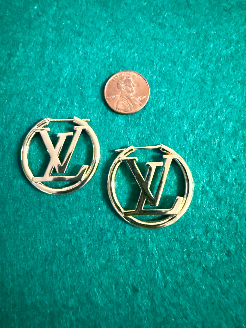 Louis Vuitton Louise Hoop Gold Tone Earrings