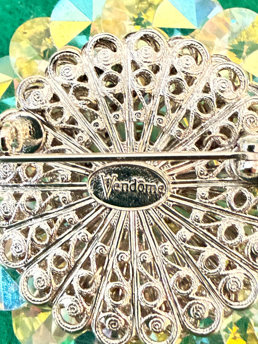 Vendome AB Crystal Brooch Aurora Borealis Bling