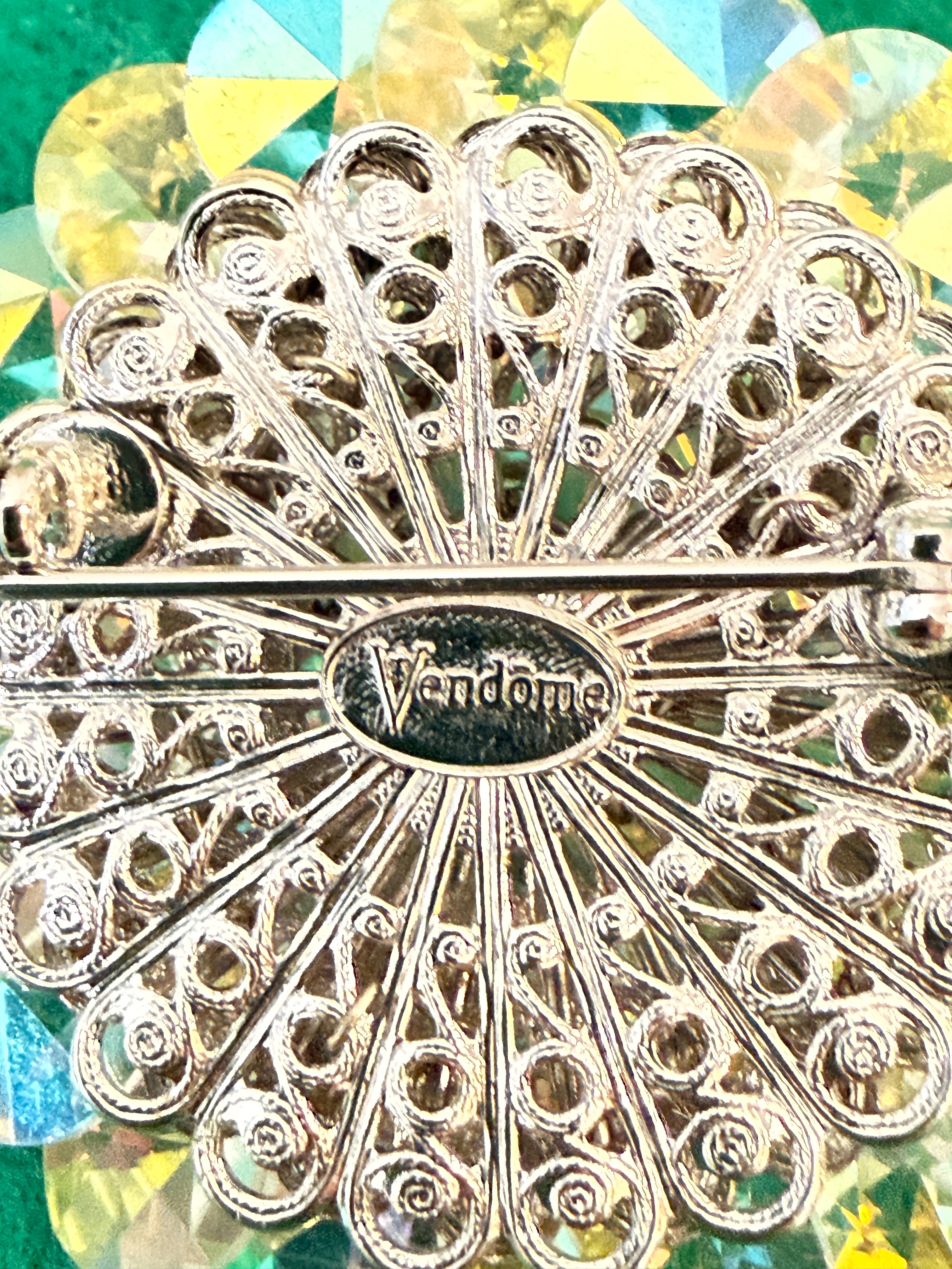 Vendome AB Crystal Brooch Aurora Borealis Bling