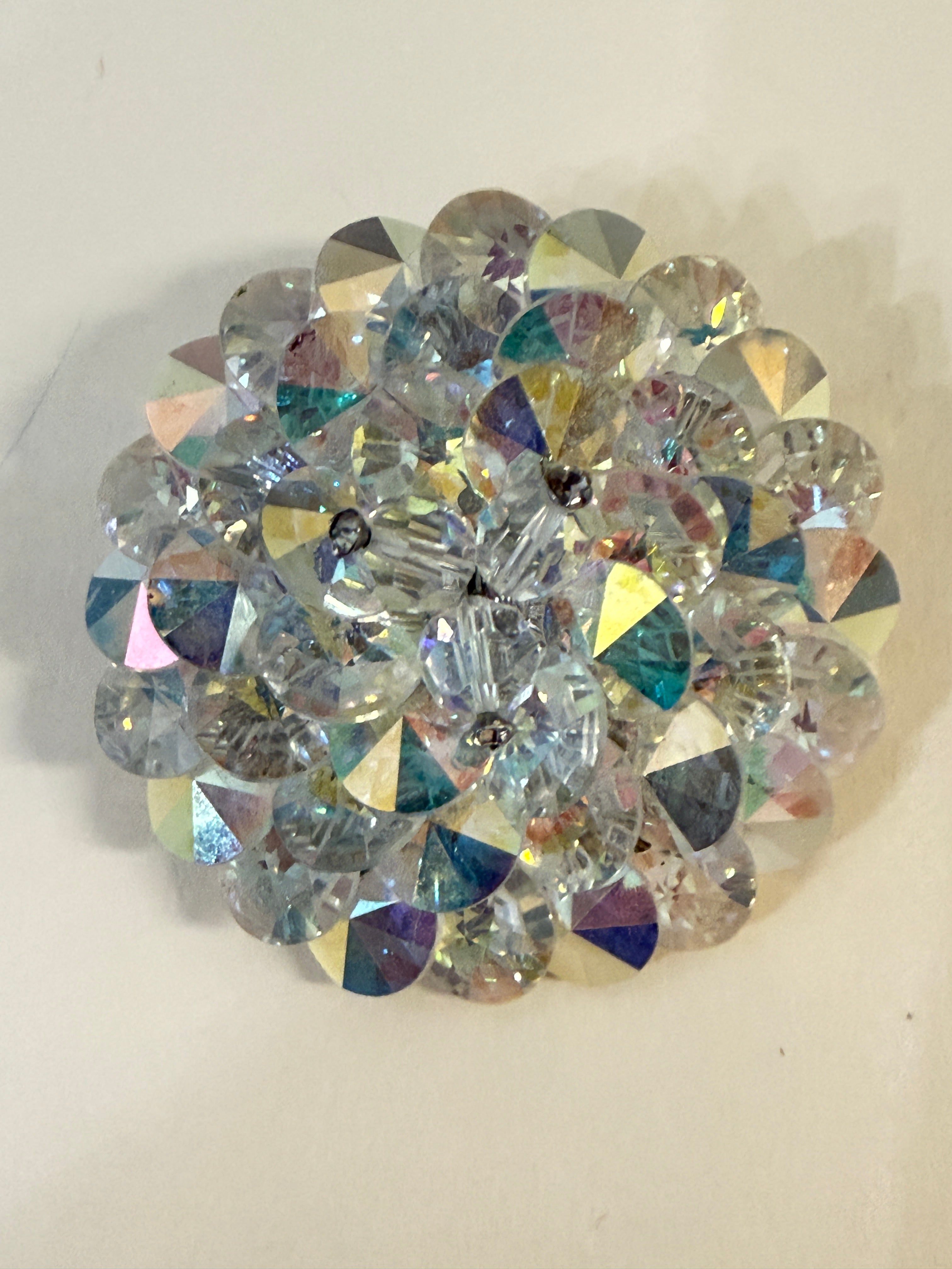 Vendome AB Crystal Brooch Aurora Borealis Bling