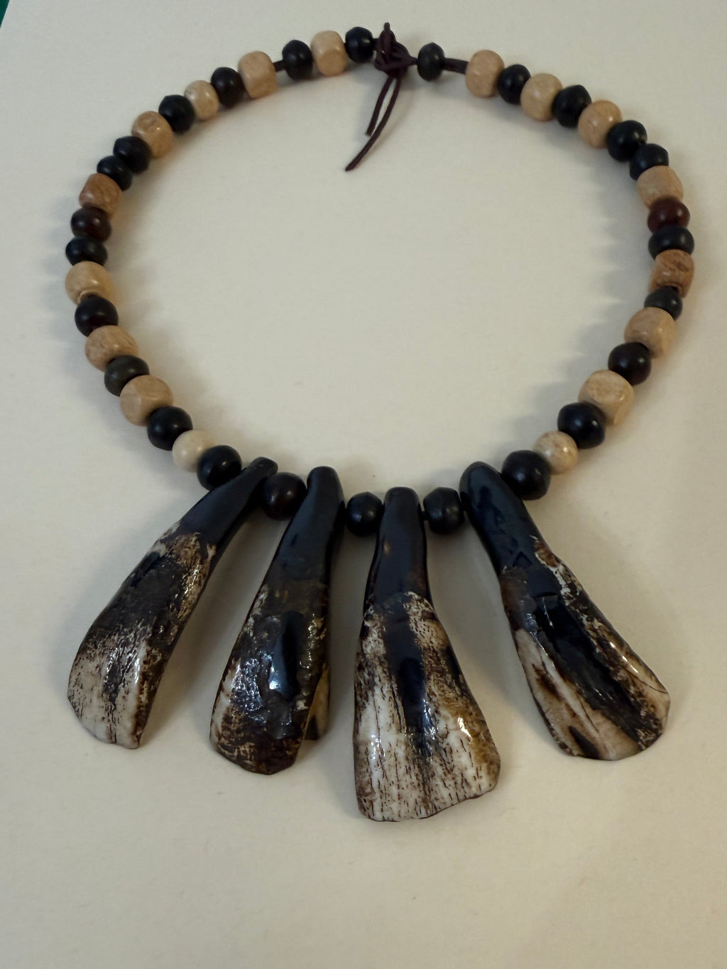 Buffalo Tooth Hunter's Necklace Native American Tribal Style Indigenous