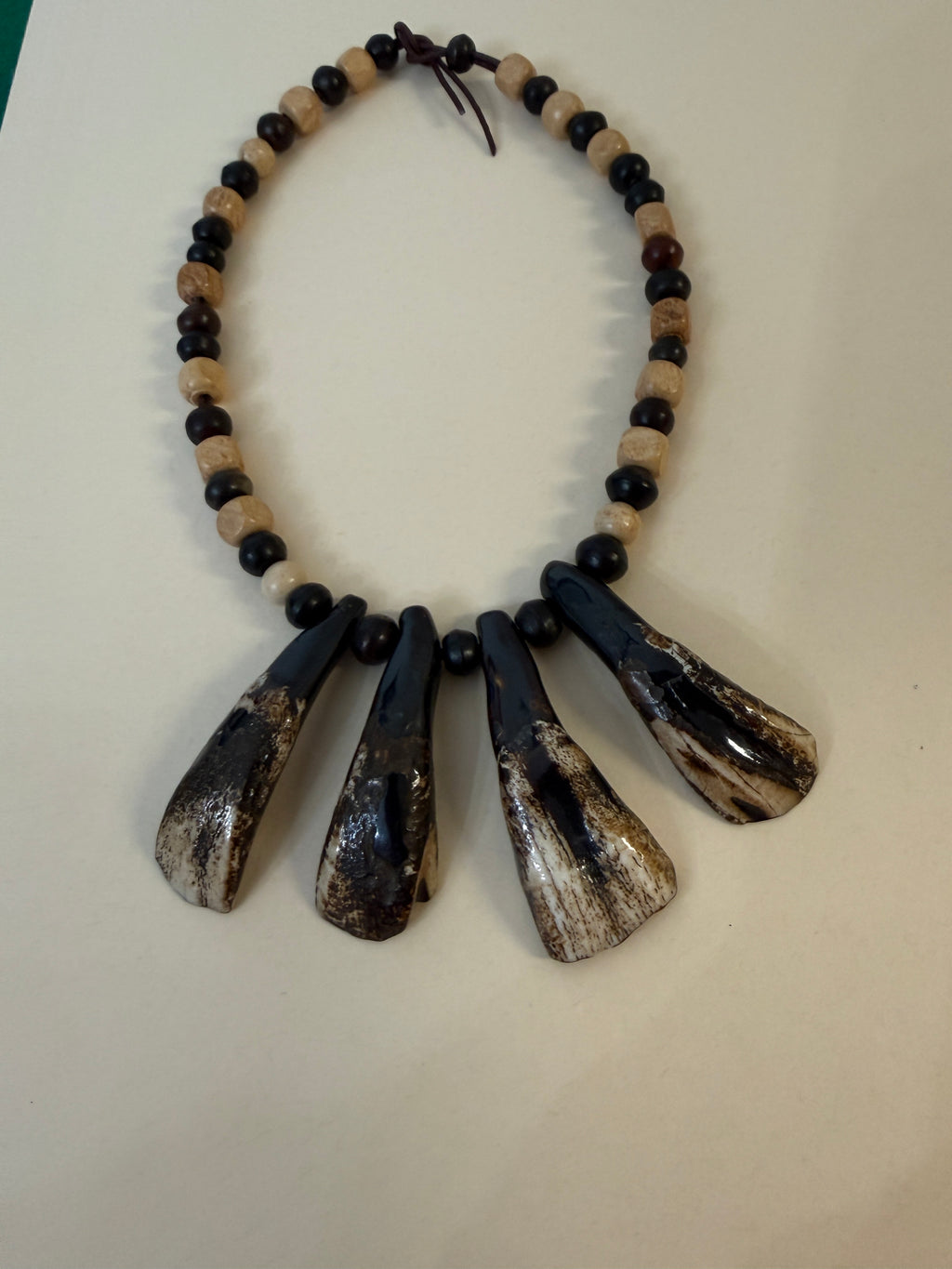 Buffalo Tooth Hunter's Necklace Native American Tribal Style Indigenous