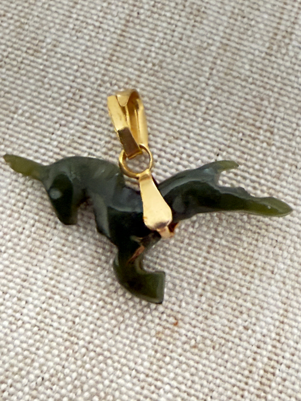 Nephrite Jade Unicorn Charm Pendant