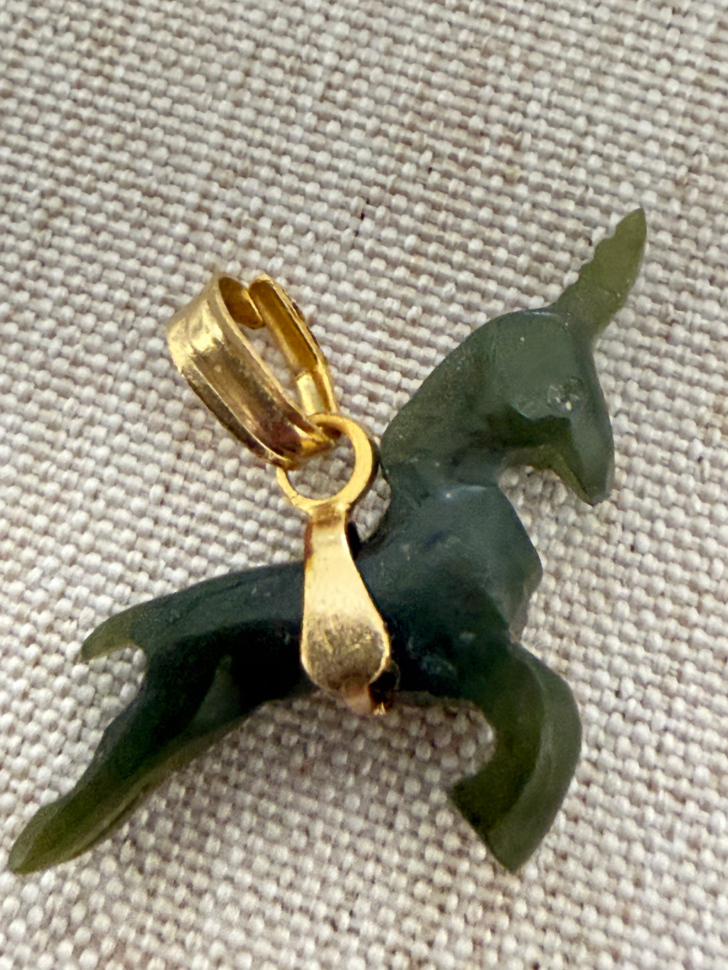 Nephrite Jade Unicorn Charm Pendant