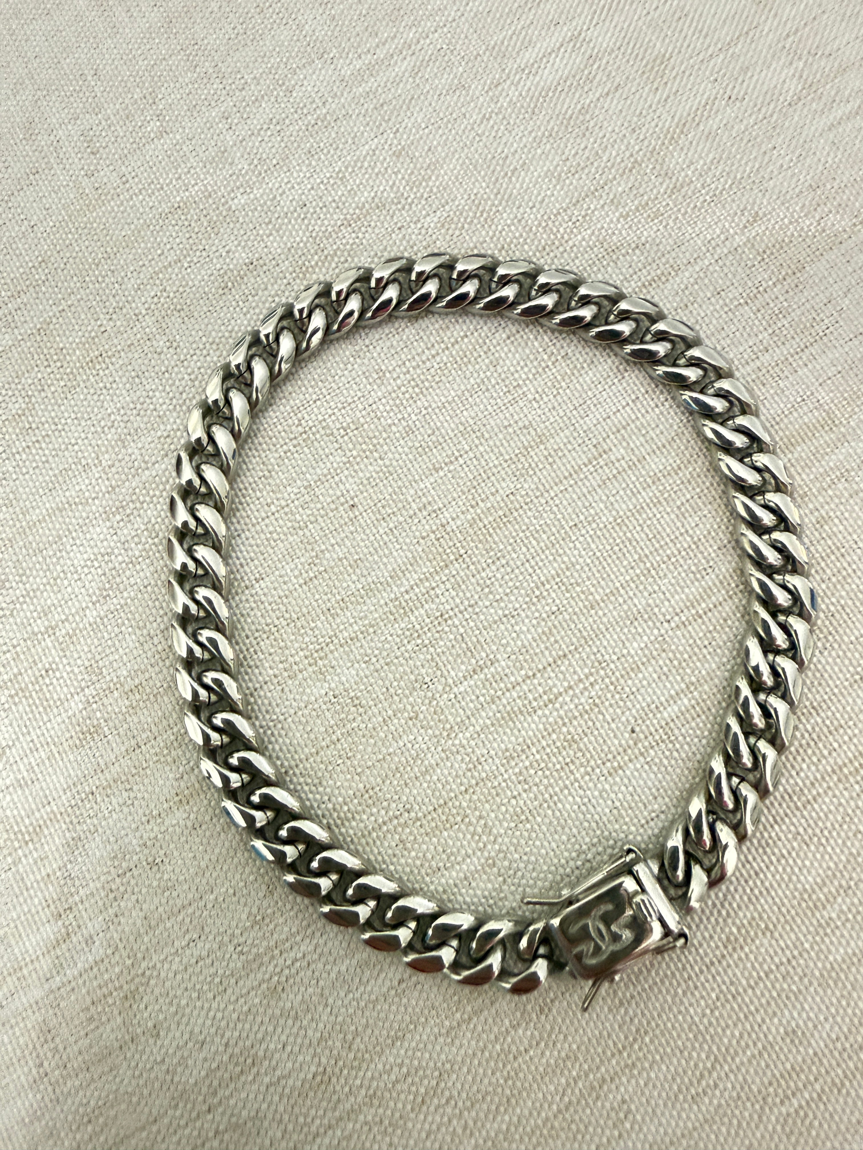 Miami Cuban Link Woman's Bracelet 18K GP Size 7