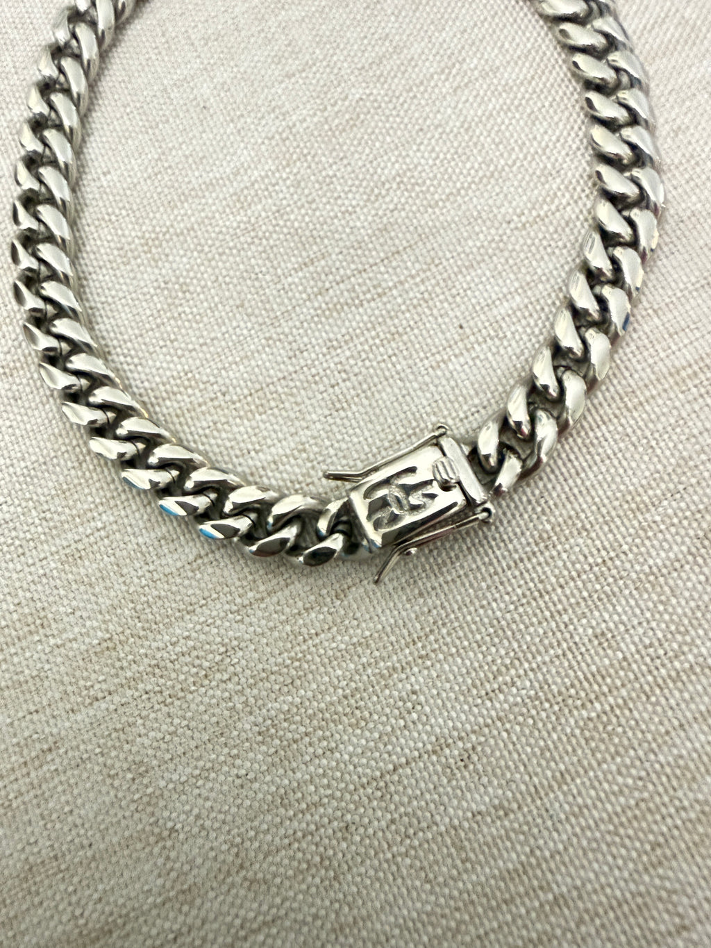 Miami Cuban Link Woman's Bracelet 18K GP Size 7