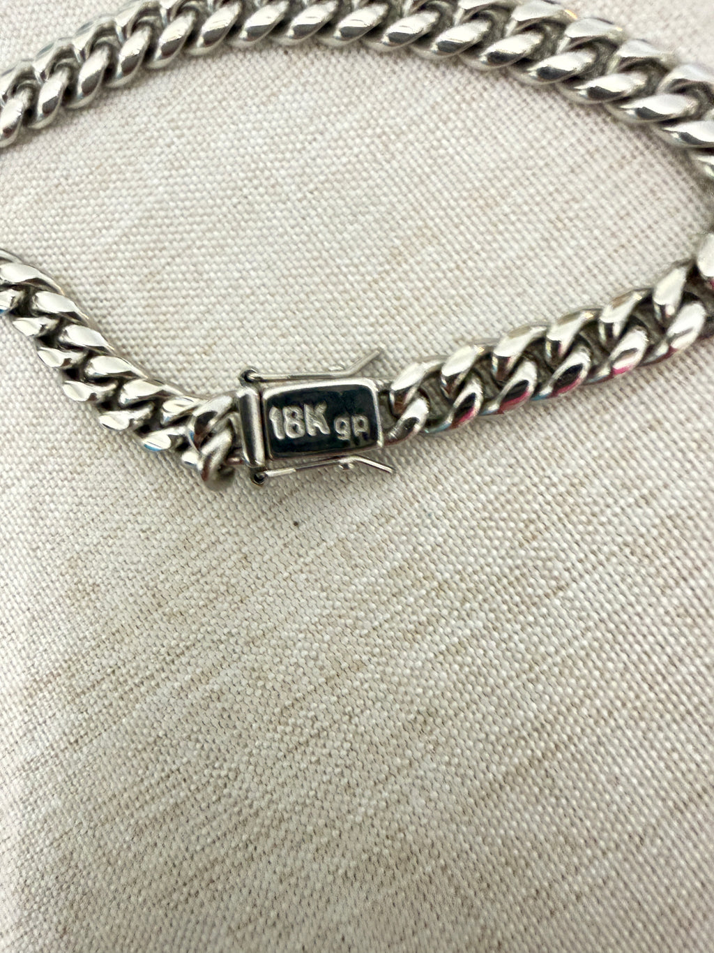 Miami Cuban Link Woman's Bracelet 18K GP Size 7