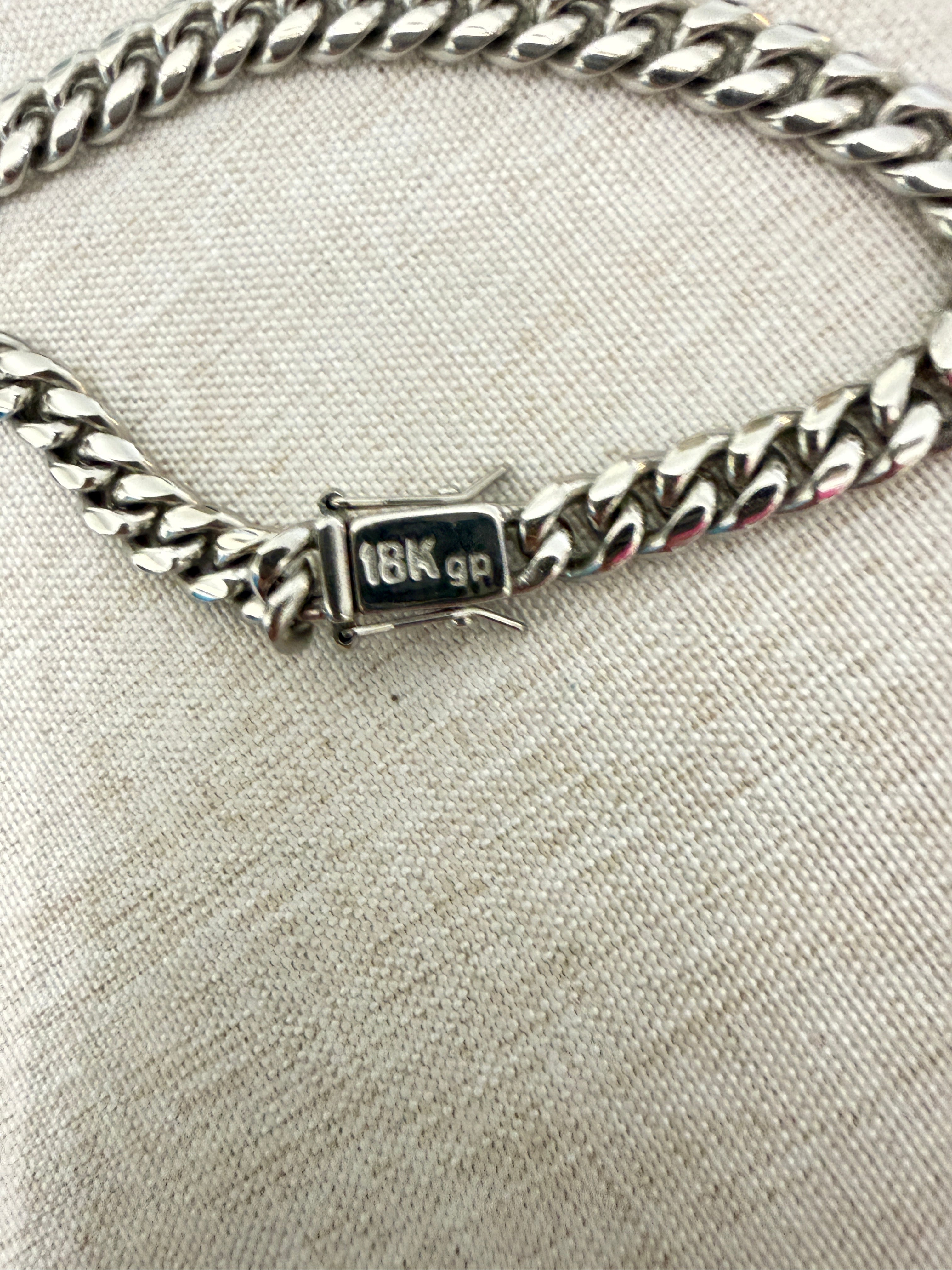 Miami Cuban Link Woman's Bracelet 18K GP Size 7