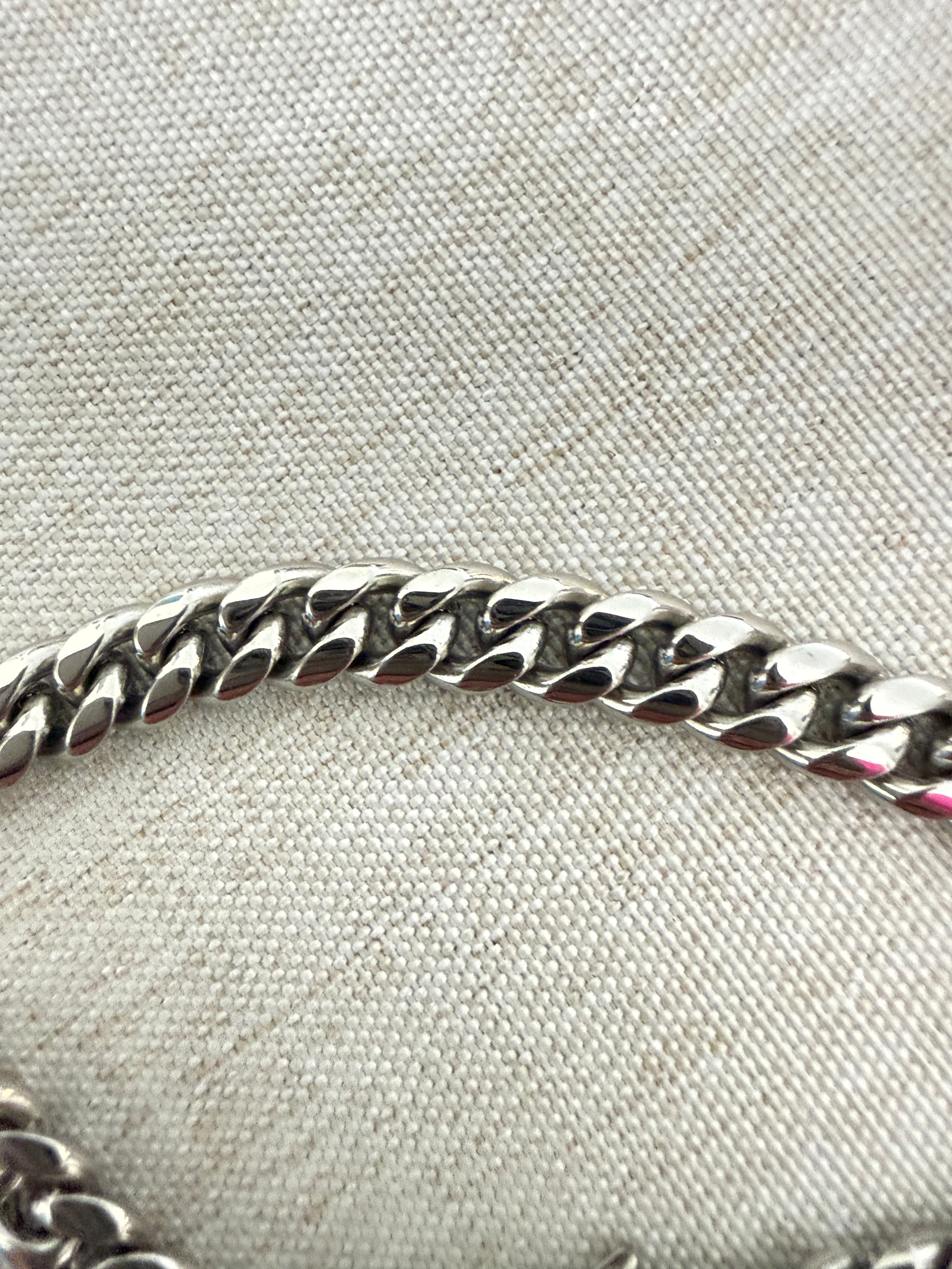 Miami Cuban Link Woman's Bracelet 18K GP Size 7