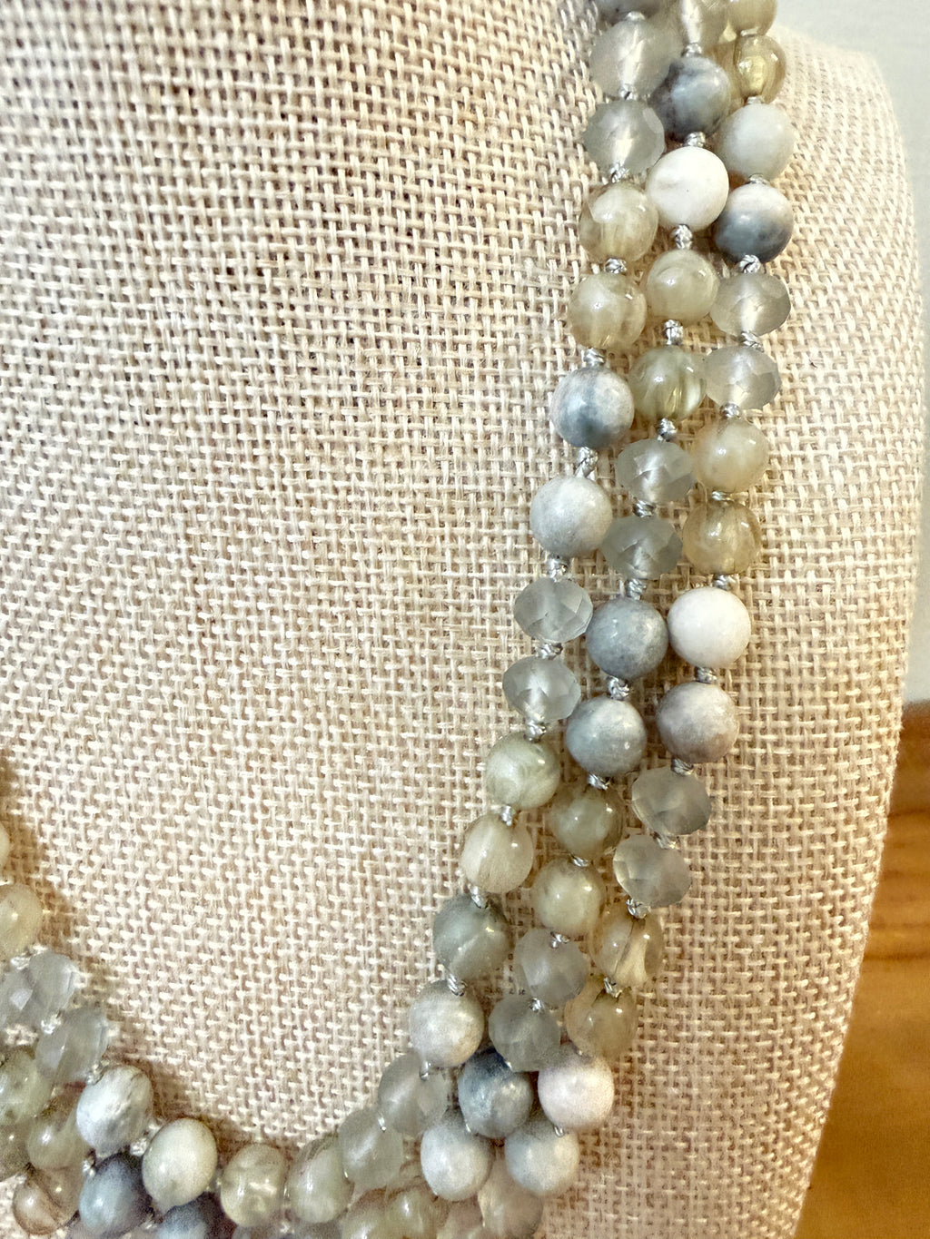 Smokey Grey Giorbertite Beaded Necklace