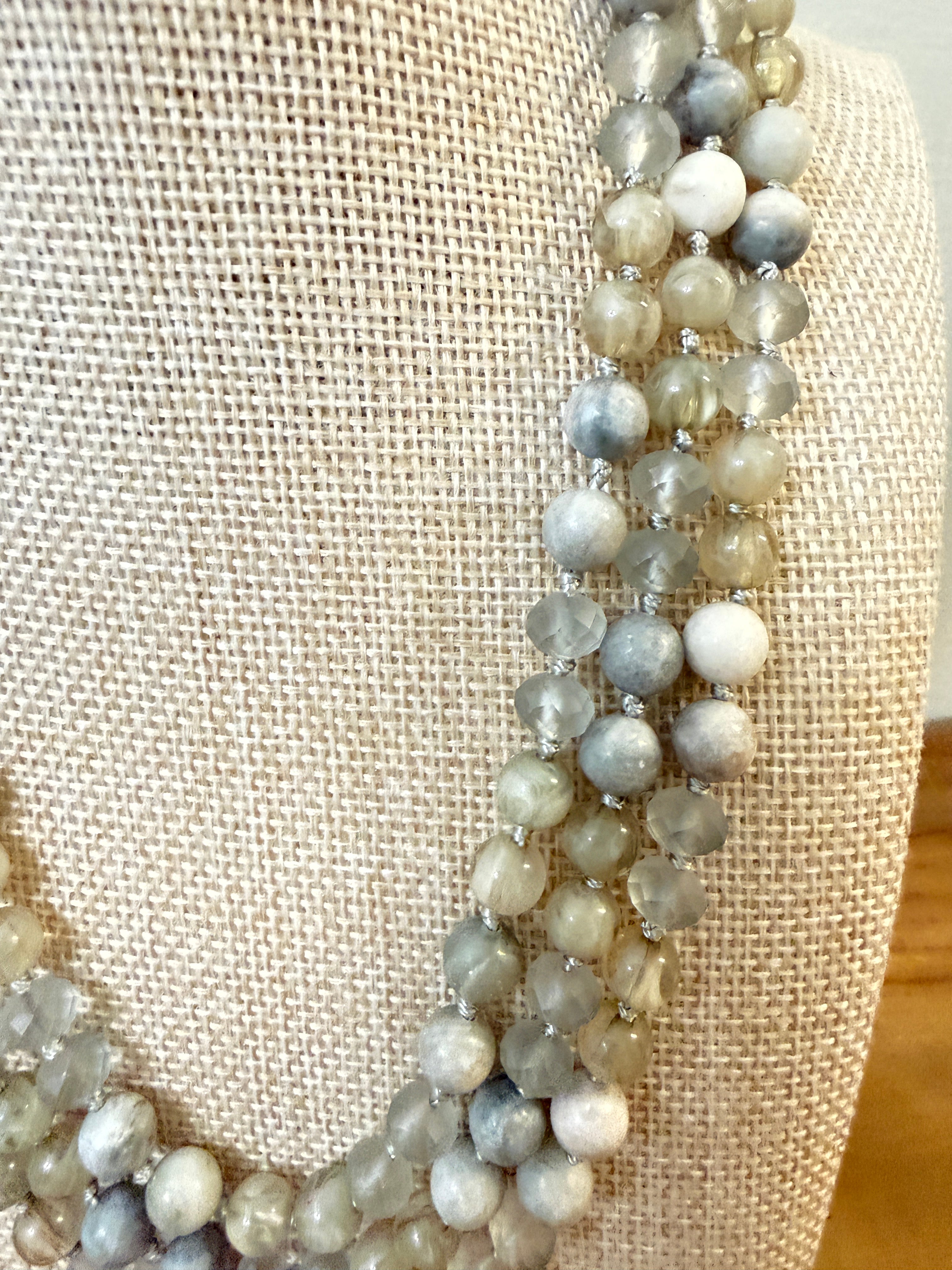 Smokey Grey Giorbertite Beaded Necklace