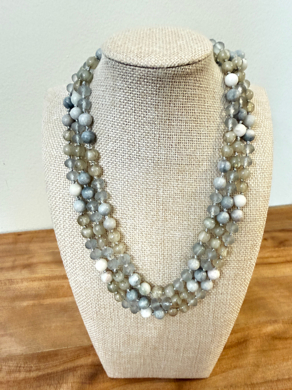 Smokey Grey Giorbertite Beaded Necklace