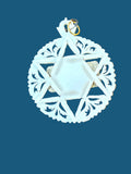 Vintage Pendant Hand Carved Mother of Pearl MOP Star of David Israel Bethlehem