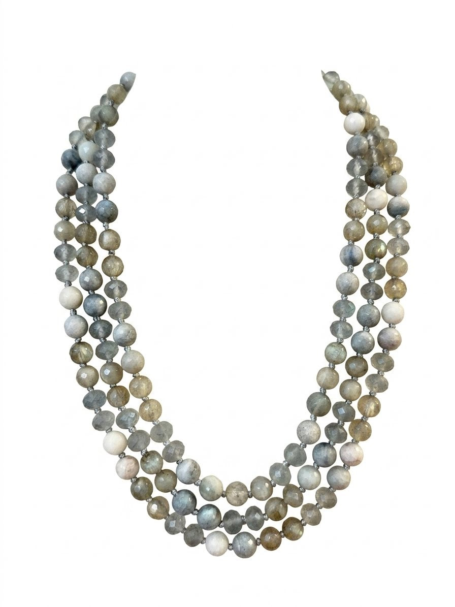 Smokey Grey Giorbertite Beaded Necklace