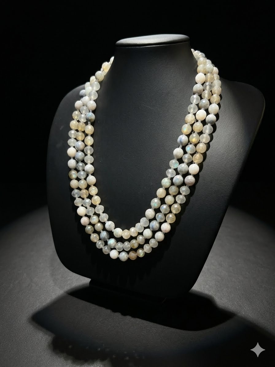 Smokey Grey Giorbertite Beaded Necklace